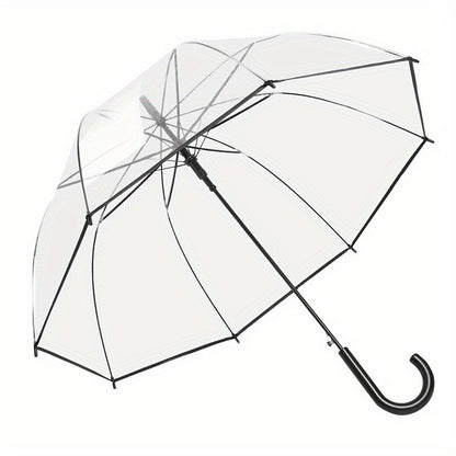 Clear Dome Bubble Umbrella 2 Pack Windproof Rainproof Auto Open 47 Inch Wide Canopy 8-Rib PVC Transparent Umbrella for Weddings Proms Graduations Outdoor Events