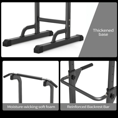 Power Tower Dip Station with Pull Up Bar – Adjustable Height Multi-Function Home Gym Strength Training Workout Station for Dips, Chin Ups, Push Ups, Leg Raises & Upper Body Exercise, 3 Models Available