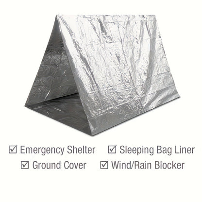 Emergency Mylar Thermal Blanket 52"x82" Reflective Foil Survival Blanket for Camping Hiking Outdoor First Aid Kit Weather Protection Ground Cover