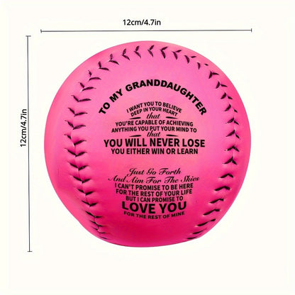 Inspirational PU Softball Gift for Granddaughter Birthday Christmas