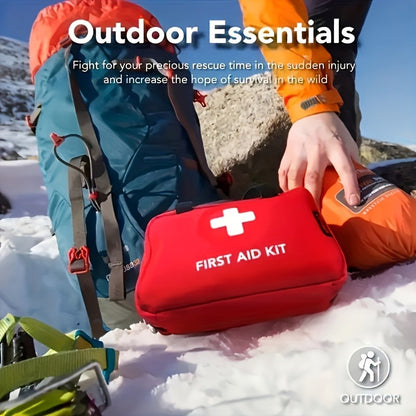 184-Piece First Aid Kit – Portable Multi-Purpose Emergency Medical Kit for Outdoor Adventures, Hunting, Hiking, Camping, Home & Car