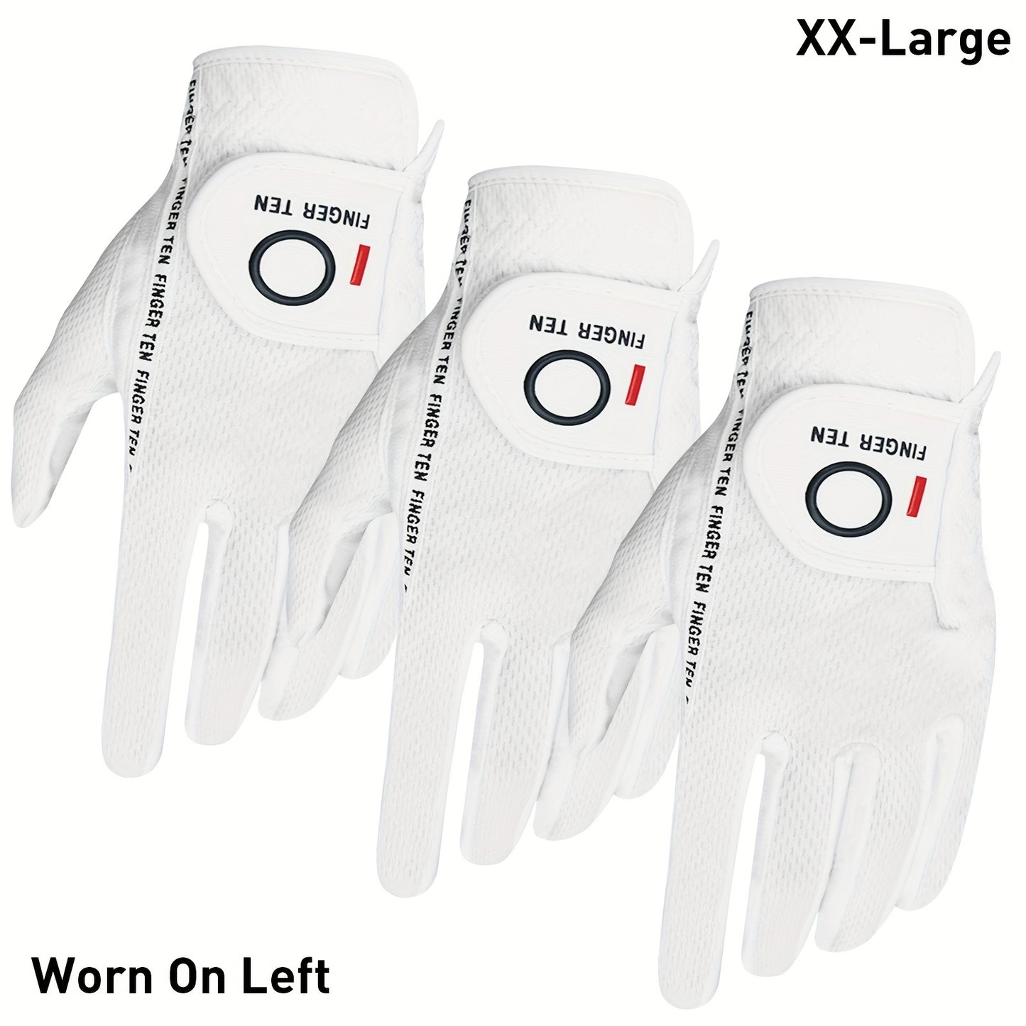 Wet Weather Golf Gloves Rain Grip 3-Pack for Men | Breathable Water-Resistant Golf Gloves for Left & Right Hand – Durable Comfortable Fit in Hot & Wet Conditions (Black, Gray, White | S–3XL)