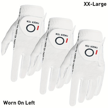 Wet Weather Golf Gloves Rain Grip 3-Pack for Men | Breathable Water-Resistant Golf Gloves for Left & Right Hand – Durable Comfortable Fit in Hot & Wet Conditions (Black, Gray, White | S–3XL)