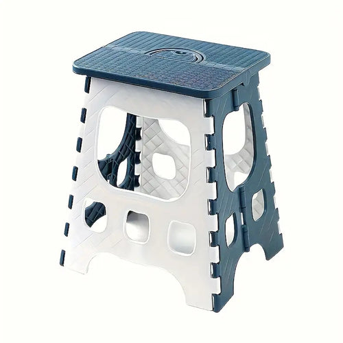 Portable Camping Stool Lightweight PP Polypropylene Oval Folding Stool for Indoor Outdoor Camping Hiking Fishing Travel Dark Blue