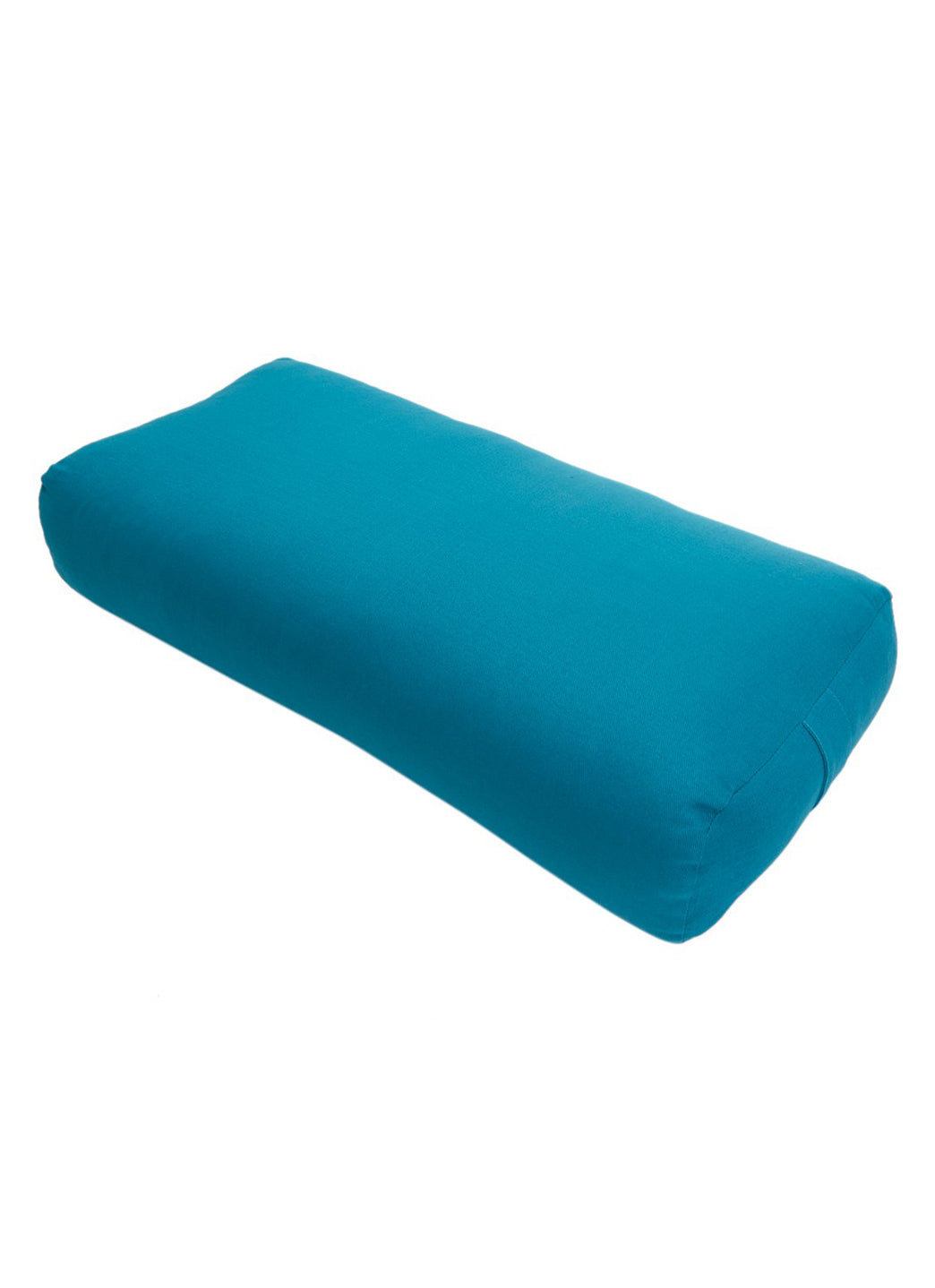 Everyday Yoga's rectangular bolster in a vibrant peacock color, designed for enhancing yoga practice. This supportive yoga prop is ideal for restorative poses and meditation, providing comfort and stability. Perfect for yogis seeking quality bolsters and props.