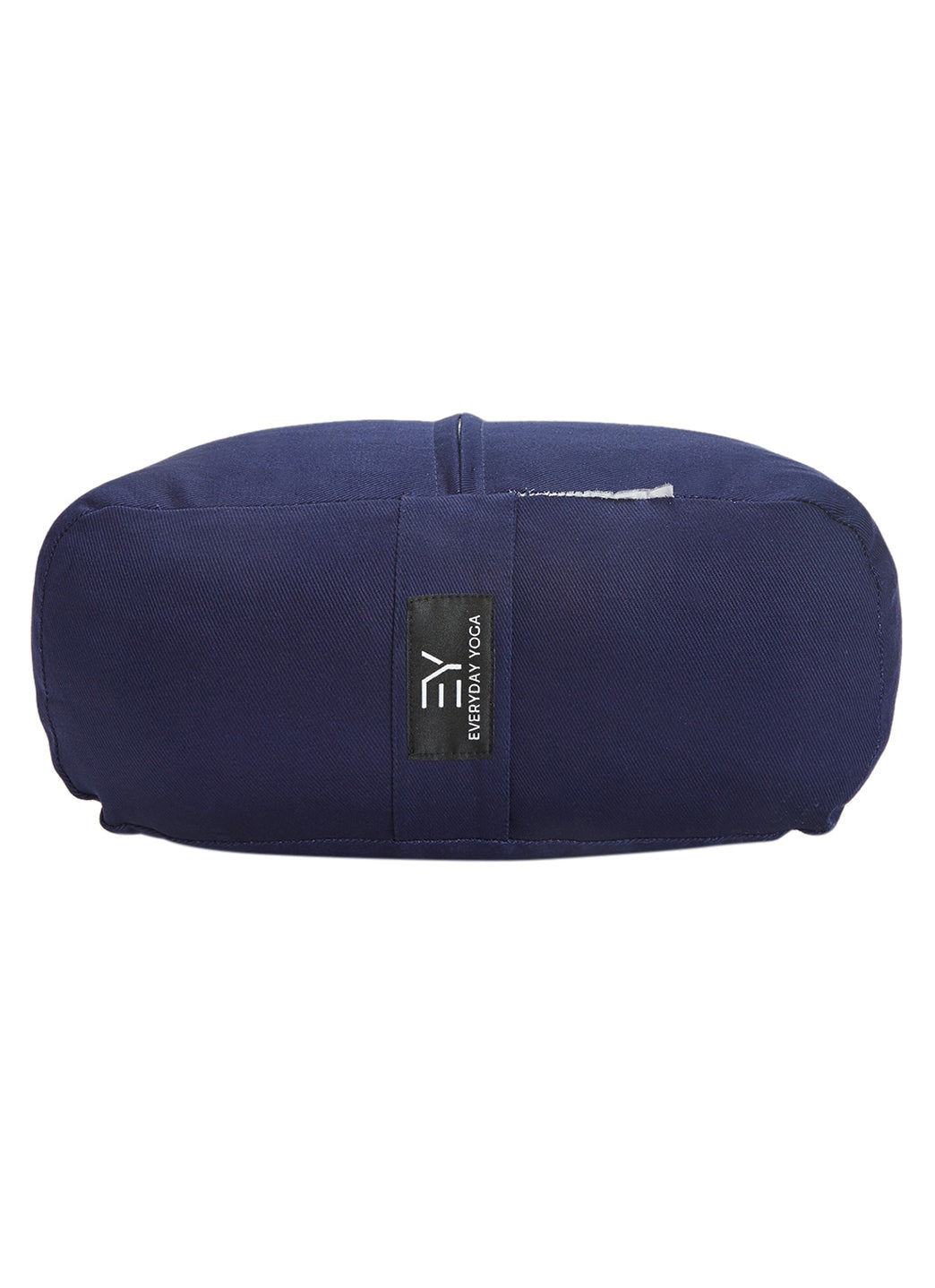 Everyday Yoga True Navy bolster designed for yoga practice, featuring a durable fabric and compact shape ideal for support and alignment. This yoga prop enhances comfort during poses and is a versatile addition to any yoga routine.