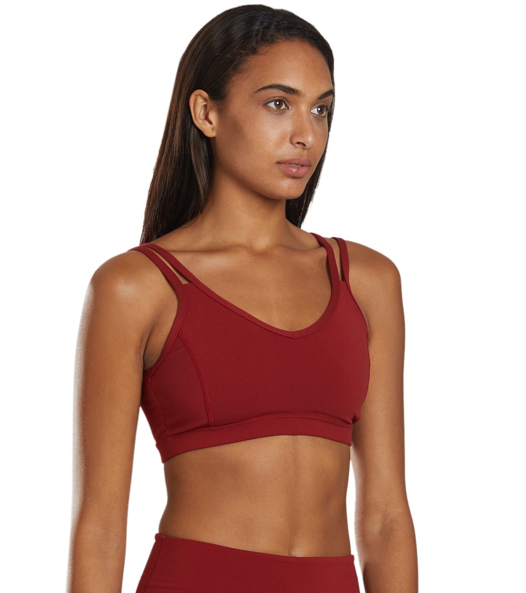 Strappy Yoga Sports Bra with a Fully Lined Design and Four-Way Stretch for a Soft Feel During Practice