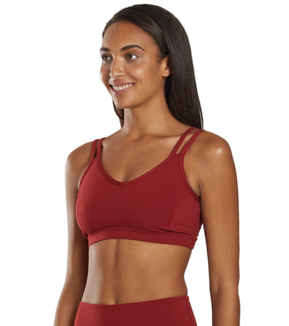 Strappy Yoga Sports Bra with a Fully Lined Design and Four-Way Stretch for a Soft Feel During Practice