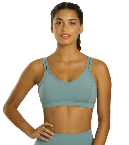 Strappy Yoga Sports Bra with a Fully Lined Design and Four-Way Stretch for a Soft Feel During Practice