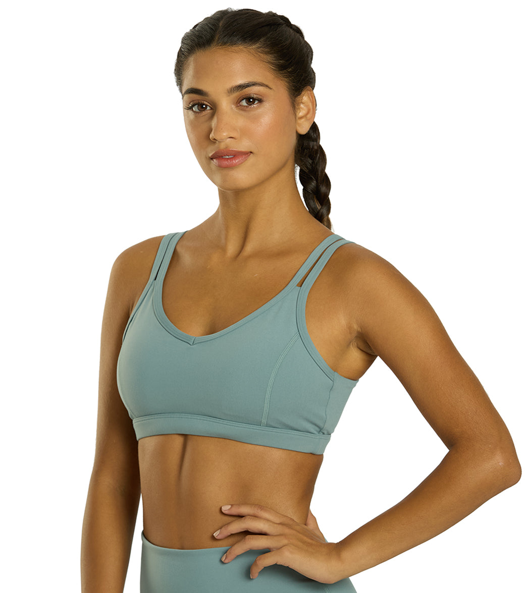 Strappy Yoga Sports Bra with a Fully Lined Design and Four-Way Stretch for a Soft Feel During Practice