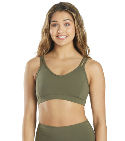 Strappy Yoga Sports Bra with a Fully Lined Design and Four-Way Stretch for a Soft Feel During Practice