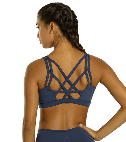 Strappy Yoga Sports Bra with a Fully Lined Design and Four-Way Stretch for a Soft Feel During Practice