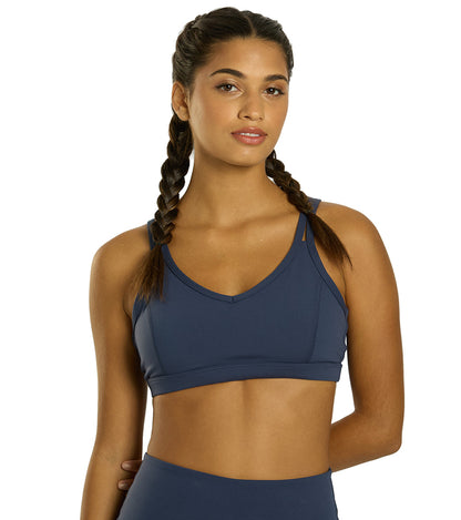 Strappy Yoga Sports Bra with a Fully Lined Design and Four-Way Stretch for a Soft Feel During Practice