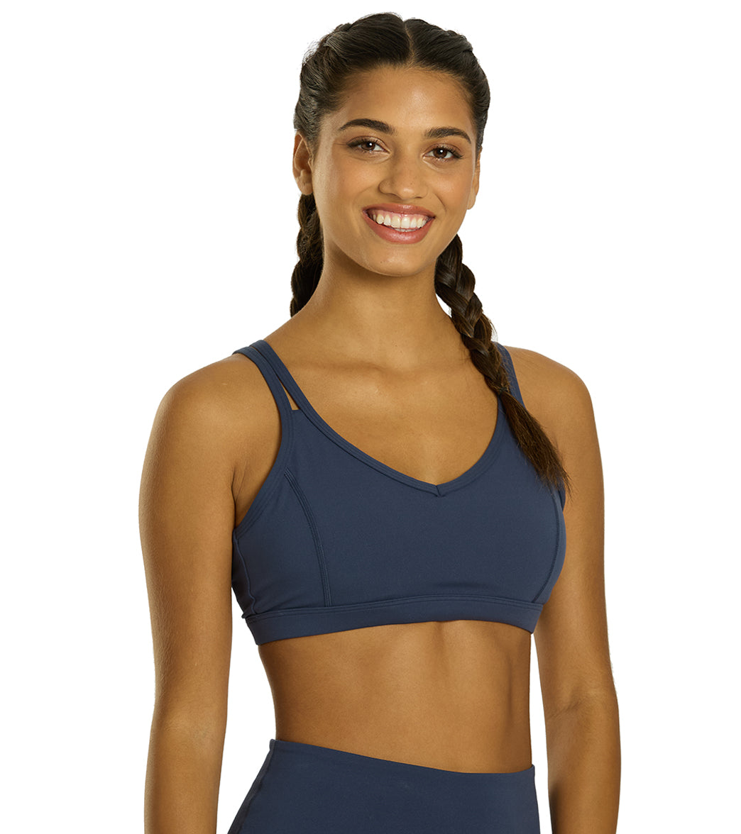 Strappy Yoga Sports Bra with a Fully Lined Design and Four-Way Stretch for a Soft Feel During Practice