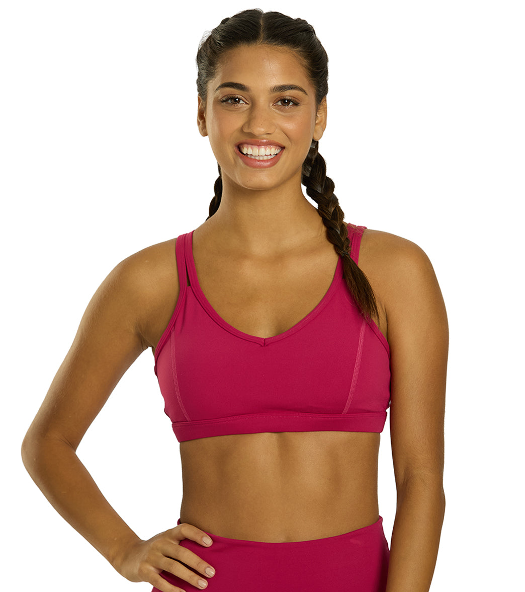 Strappy Yoga Sports Bra with a Fully Lined Design and Four-Way Stretch for a Soft Feel During Practice