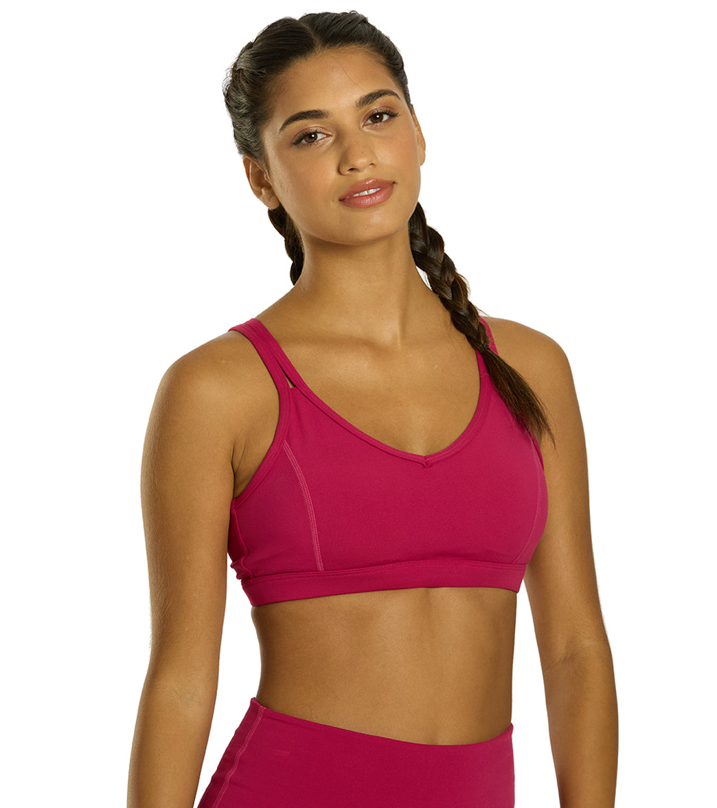 Strappy Yoga Sports Bra with a Fully Lined Design and Four-Way Stretch for a Soft Feel During Practice