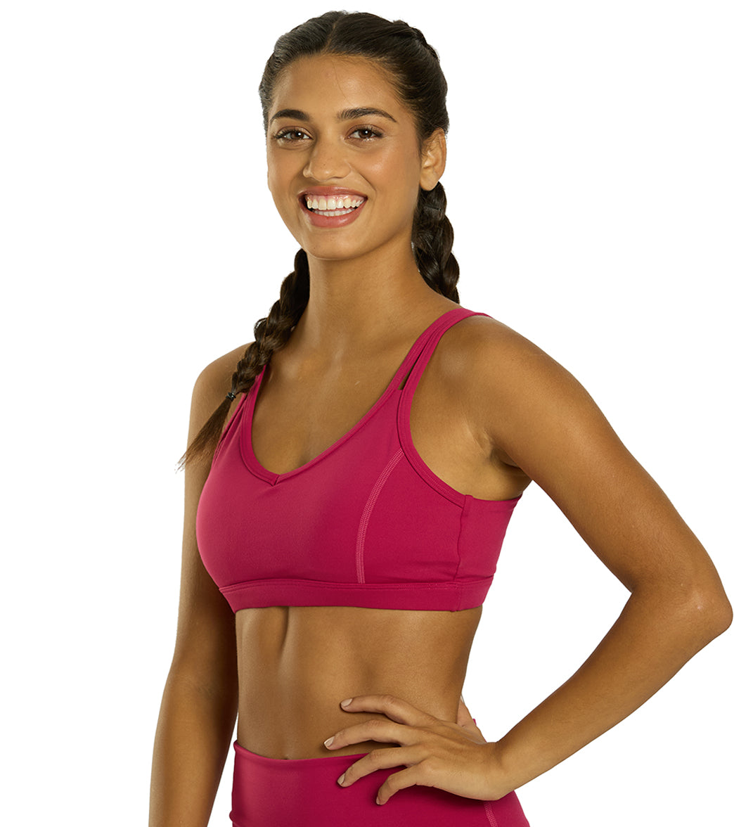 Strappy Yoga Sports Bra with a Fully Lined Design and Four-Way Stretch for a Soft Feel During Practice