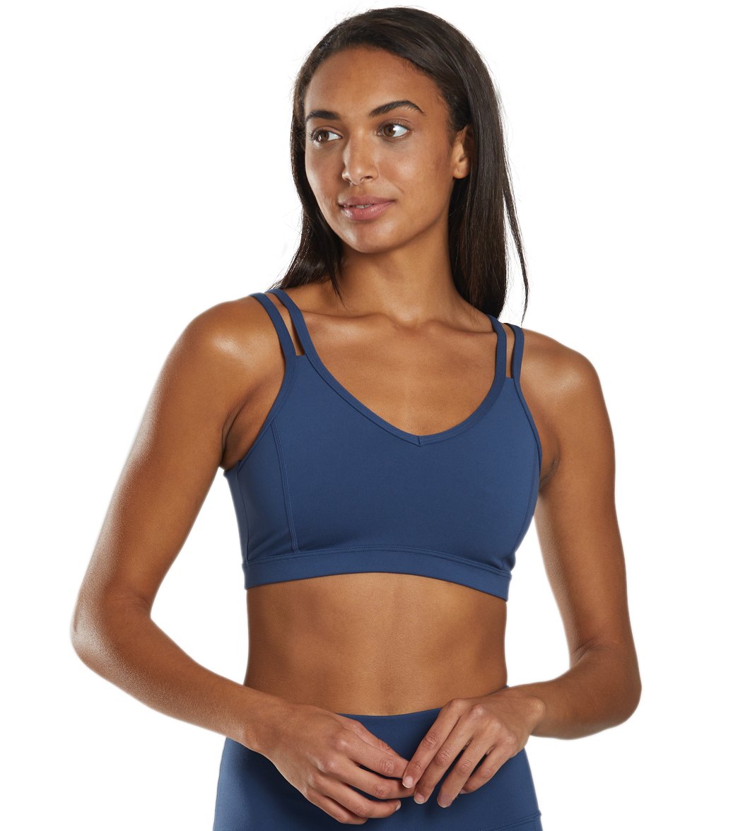 Strappy Yoga Sports Bra with a Fully Lined Design and Four-Way Stretch for a Soft Feel During Practice
