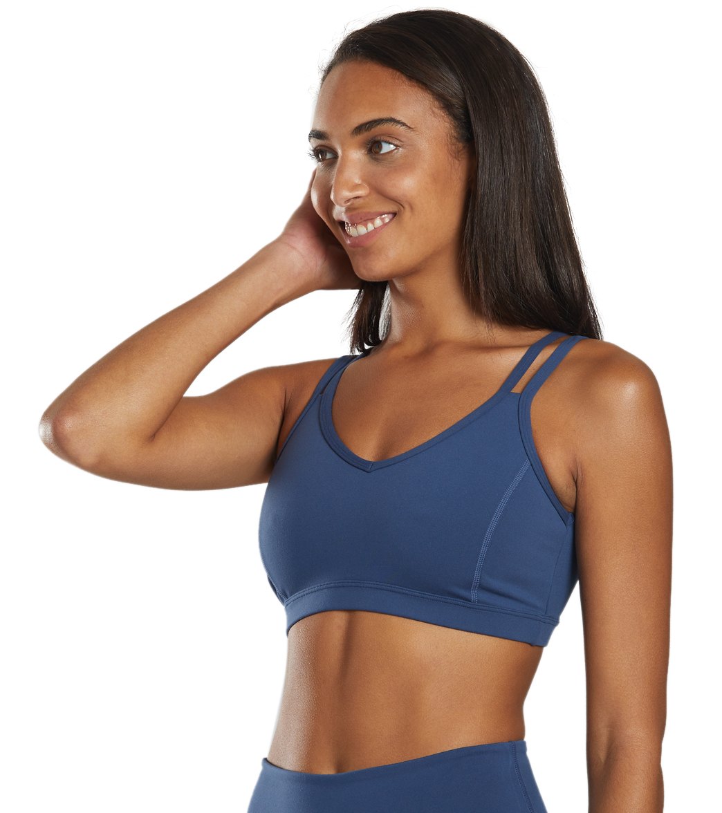 Strappy Yoga Sports Bra with a Fully Lined Design and Four-Way Stretch for a Soft Feel During Practice