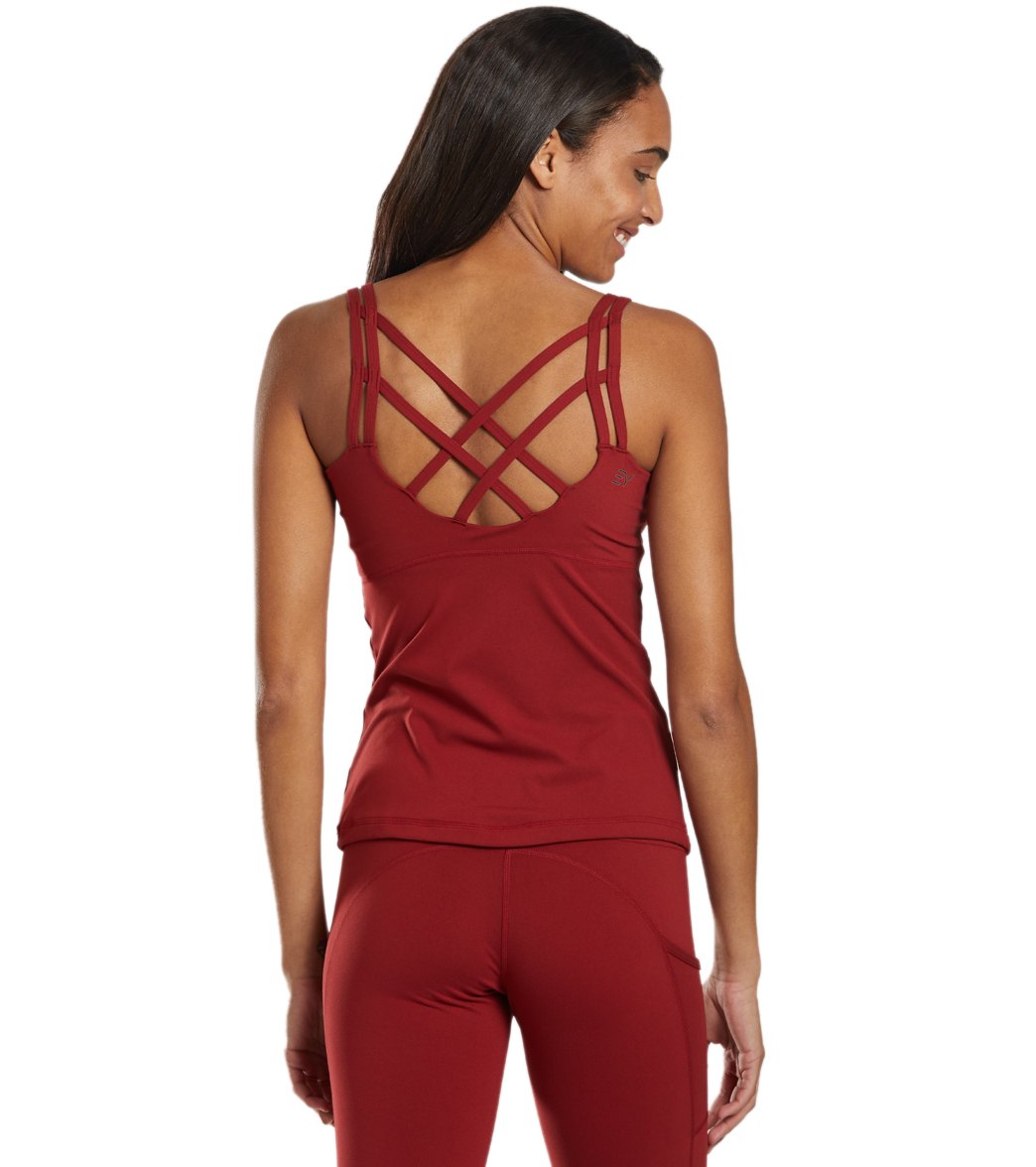 Yoga Tank Top with a Built-In Shelf Bra and Four-Way Stretch for a Close Fit During Practice