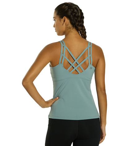 Yoga Tank Top with a Built-In Shelf Bra and Four-Way Stretch for a Close Fit During Practice