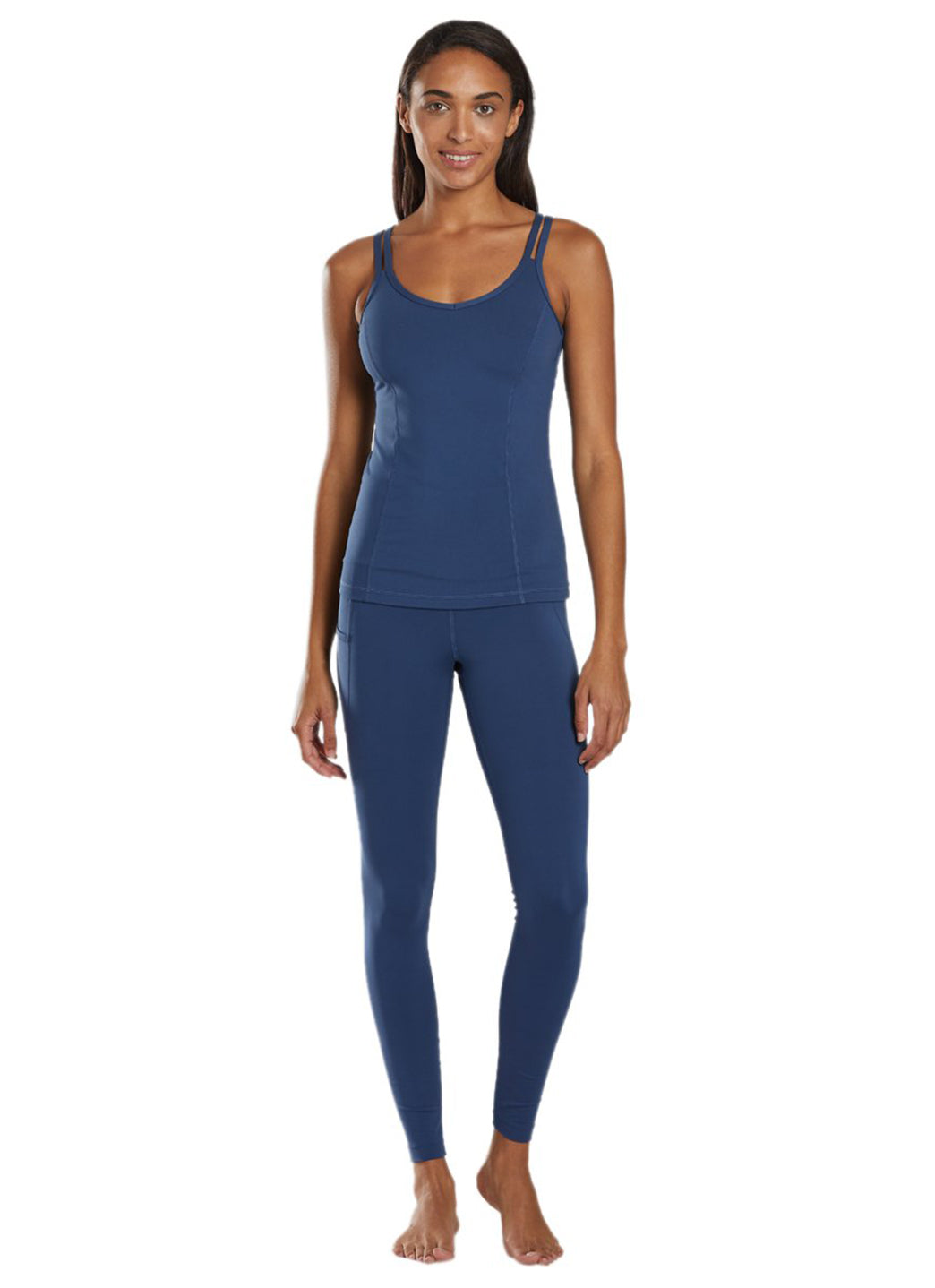 Women's Strappy Back Yoga Tank with a Built-In Shelf Bra and Fast-Drying Stretch for Studio Practice