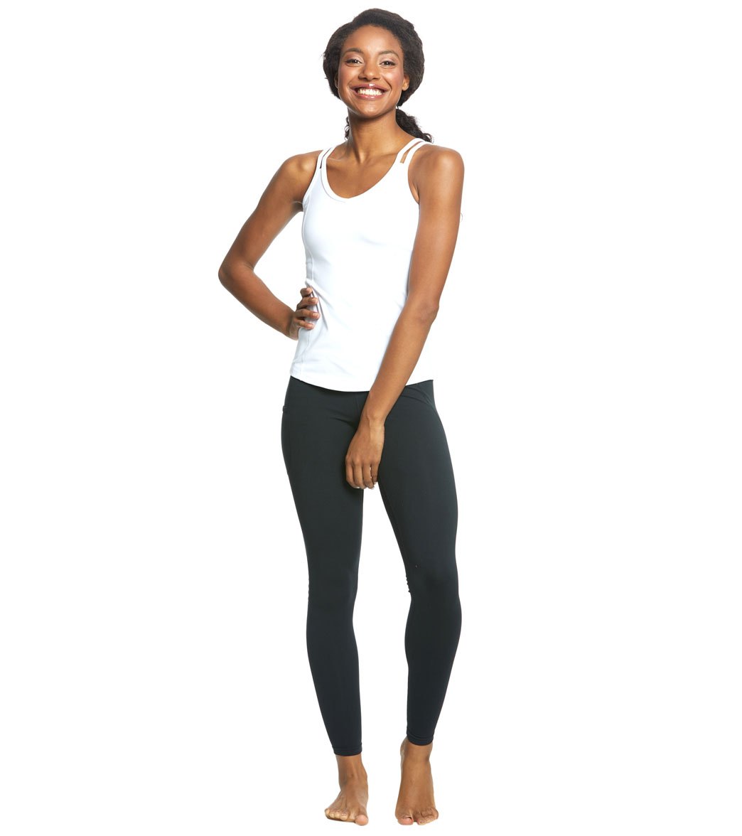 Women's Strappy Back Yoga Tank with a Built-In Shelf Bra and Fast-Drying Stretch for Studio Practice