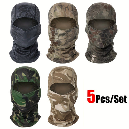 5-Pack Neck Gaiter Face Mask for Men & Women – UV Protection Balaclava Headscarf for Running, Hiking, Fishing, Cycling, Skiing & Outdoor Sports (11 Pattern Sets)