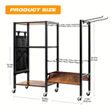 Six Wheel Iron Wood Rod Stand