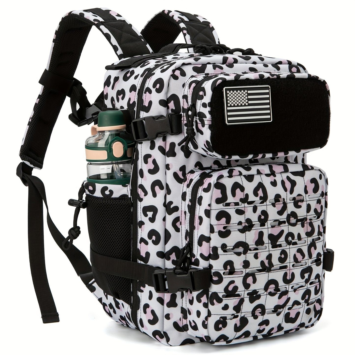 Tactical Laptop Backpack 25L MOLLE Unisex – Office & Hiking Daypack with Dual Cup Holders for Men & Women, 3-Day Bug Out Bag, Trekking & Laptop Organizer, 9 Colors: Black, Green, Pink & More