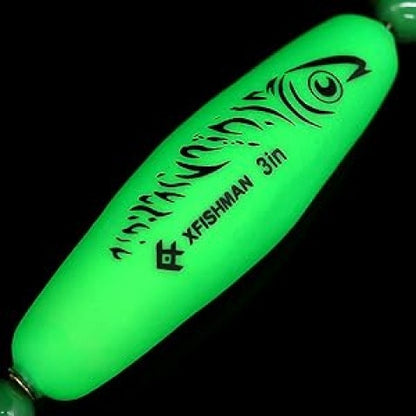Catfish Rig Santee Cooper Float with Rattler 4pcs Set, Catfishing Tackle Rattle Float Rig for Bank Fishing, High-Quality Circle Hooks Sound Wave Lure for Freshwater Catfish, 2.5 Inch Green