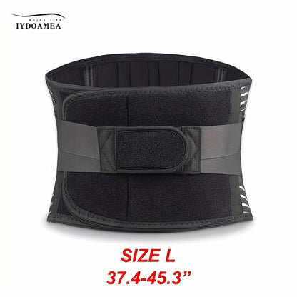 Lumbar Support Belt with 6 Stays & 16-Hole Mesh – Breathable Back Brace for Men Women, Anti-Skid Waist Support for Work, Sciatica & Lower Back Pain Relief