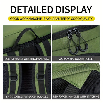 Fishing Backpack with Rod Holder 45L – Large Capacity Outdoor Tackle Bag, Waterproof Travel Shoulder Pack for Fishing Camping Hiking, Multi-Pocket Lure Storage Rucksack with Zipper Closure