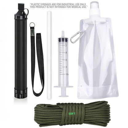 Portable Water Filter Straw for Camping, Hiking & Backpacking – 0.2 Micron Filtration, Filters Up to 10000 Gallons, BPA-Free Survival Water Purifier