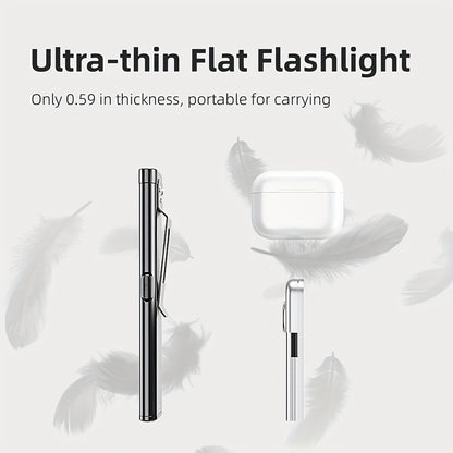 COB Pocket Flashlight USB-C Rechargeable, WARSUN T7 120LM LED Torch with 5 Modes, COB Side Light, Compact EDC Flashlight, Fast Charging, Aluminum Alloy, for Camping Reading Emergency Everyday Carry