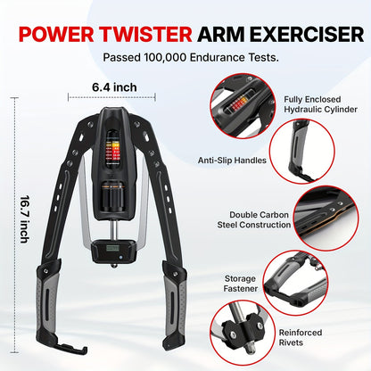 Chest Expander Twister Arm Exerciser 22-440LB Hydraulic Adjustable Resistance Shoulder Muscle Training Fitness Equipment for Home Gym
