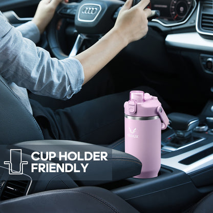 Stainless Steel Tumbler with Handle and Straw Vacuum Insulated Water Bottle 2-in-1 Lid Chug Lid Straw Lid Silicone Boot Matte Finish Gift for Women Men Christmas