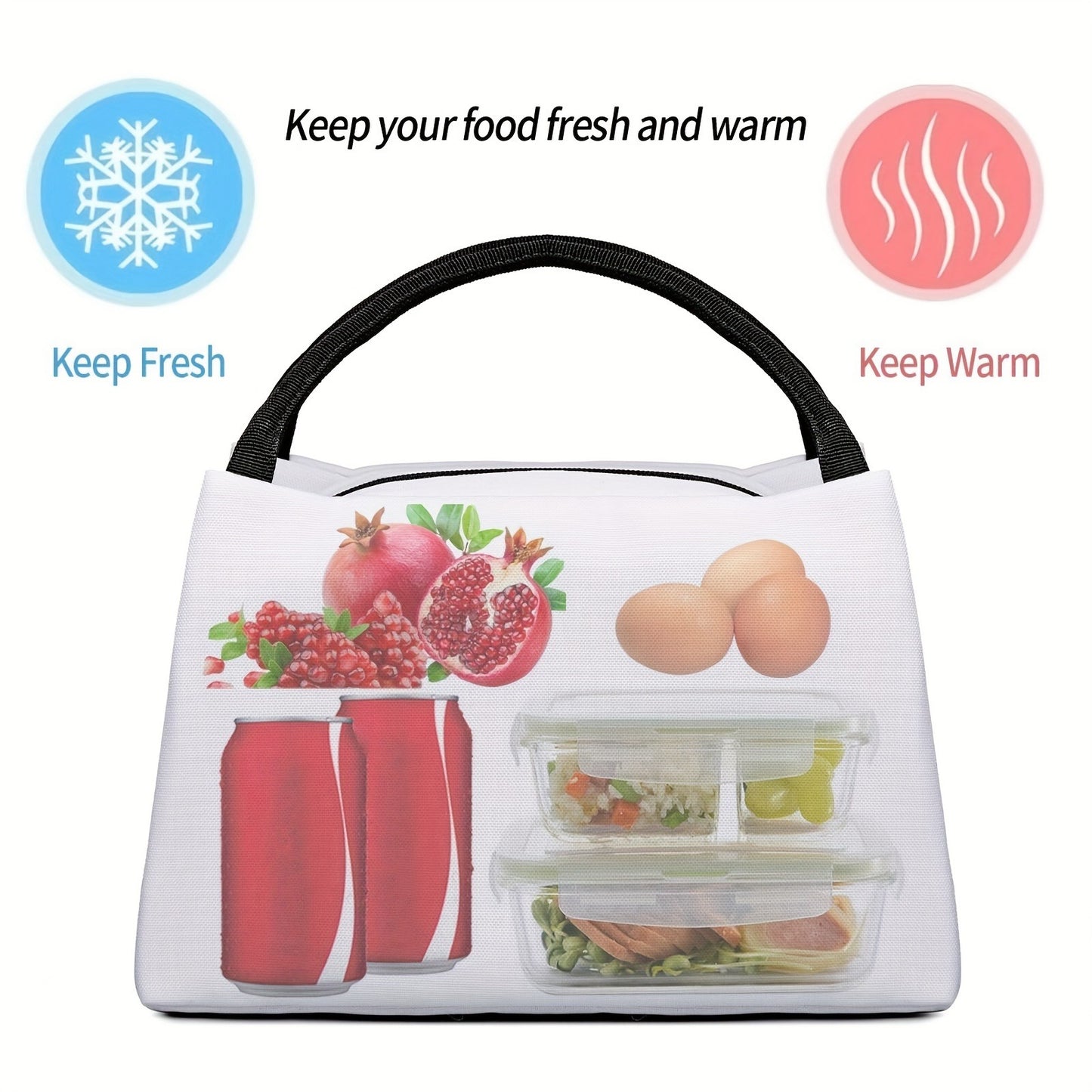 Insulated Lunch Bag with Leak-Proof Zipper Colorful Leopard Print Cooler Tote Bag Stylish Portable Lunch Box for Women Men Office Work Travel Picnic Reusable Thermal Lunch Bag 11x6.5x7in