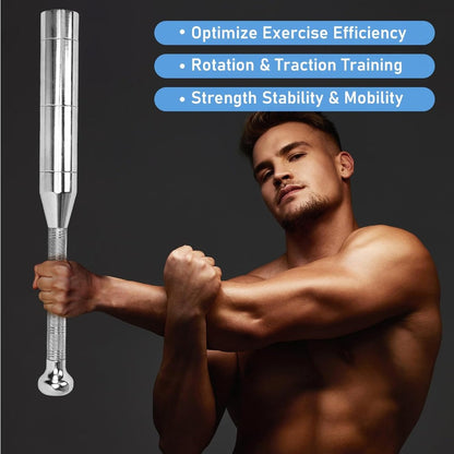 Adjustable Steel Club Bell Macebell Indian Club 6.5-17.5LB Strength Training Grip Power Workout for Men & Women