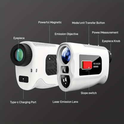 Laser Rangefinder for Golf 1000 Yards Magnetic Mount Slope Compensation Pin-Seeker Vibration Lock USB-C Rechargeable Tournament-Legal Distance Meter for Golfers