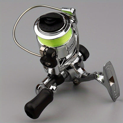Mini 100 Spinning Fishing Reel – 4.3:1 High-Speed Gear Ratio, Aluminum Alloy Body, Interchangeable Rocker Arm, Ambidextrous, Includes 109 Yards of Line – Lightweight Reel for Freshwater & Saltwater Fishing