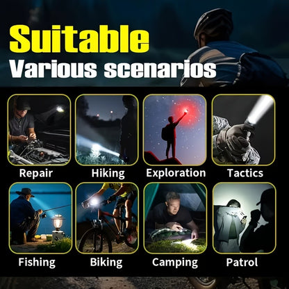 Fire Starter Flashlight with Fresnel Lens – 4500 Lumens Rechargeable Aluminum Alloy Ignition Torch, 1000M Long Range, 6 Modes Tactical Adjustable Beam for Wilderness Survival, Camping, Fishing & Emergency