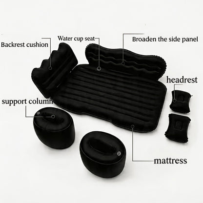 Car Inflatable Mattress SUV Back Seat Sleeping Pad Foldable Portable Travel Air Bed with Electric Pump Storage Bag Repair Kit for Camping Road Trip Outdoor Adventure Fits SUV Sedan MPV