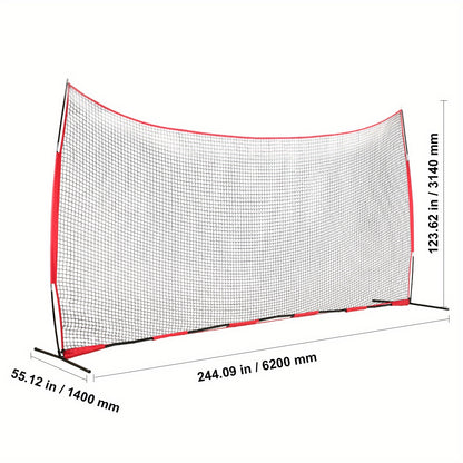 Sports Barrier Backstop Net with Carry Bag – Portable Protection Netting for Baseball Softball Lacrosse Soccer Hockey, Backyard Training Barrier Screen, Available in 7x7ft and 12x9ft
