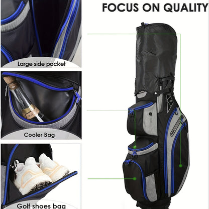 Golf Cart Bag with Full-Length Dividers – Sturdy Spacious Stand Bag with Multiple Pockets for Golf Club Organization, Accessories Storage, Men & Women Golfers