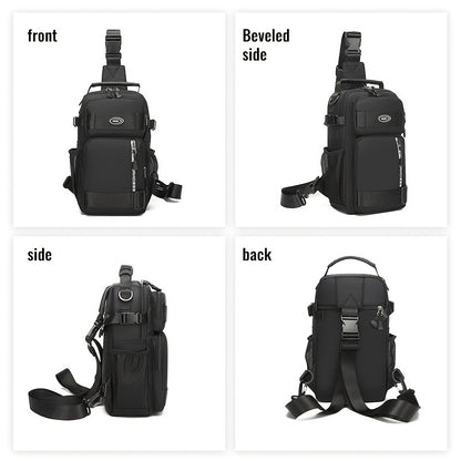 Crossbody Chest Bag Unisex Multipurpose Shoulder Sling Bag with Adjustable Strap Zipper Closure Versatile Carry Styles for Daily Use Travel Outdoor Black Grey