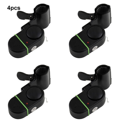Fishing Bite Alarm Bell 4pcs Set with Sound Alert and Light Indicator, Sensitive Fish Hook Alarm for Fishing Rod Night Fishing Carp Fishing, No Battery Required