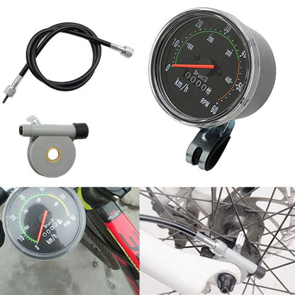 Bicycle Speedometer Classic Chrome Bezel Kit - Black, Left/Right Mountable, Fits 26/27.5/28/29 Inch Handlebars, General Bike & Exercycle