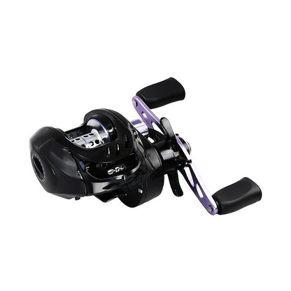 Baitcasting Reel 7.2:1 High-Speed Gear Ratio, 5+1 Ball Bearings 17.64LB Max Drag, Lightweight Freshwater Saltwater Bass Fishing Reel, Left & Right Hand Retrieve, Black Purple