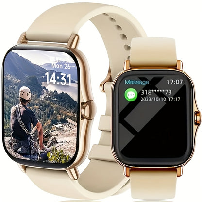 Bluetooth Calling Smartwatch with 1.83" Full Touch Screen, Multiple Sport Modes, Music Control & Sedentary Reminder – Fitness Tracker Watch Compatible with Android & iPhone for Men and Women, Dual Strap